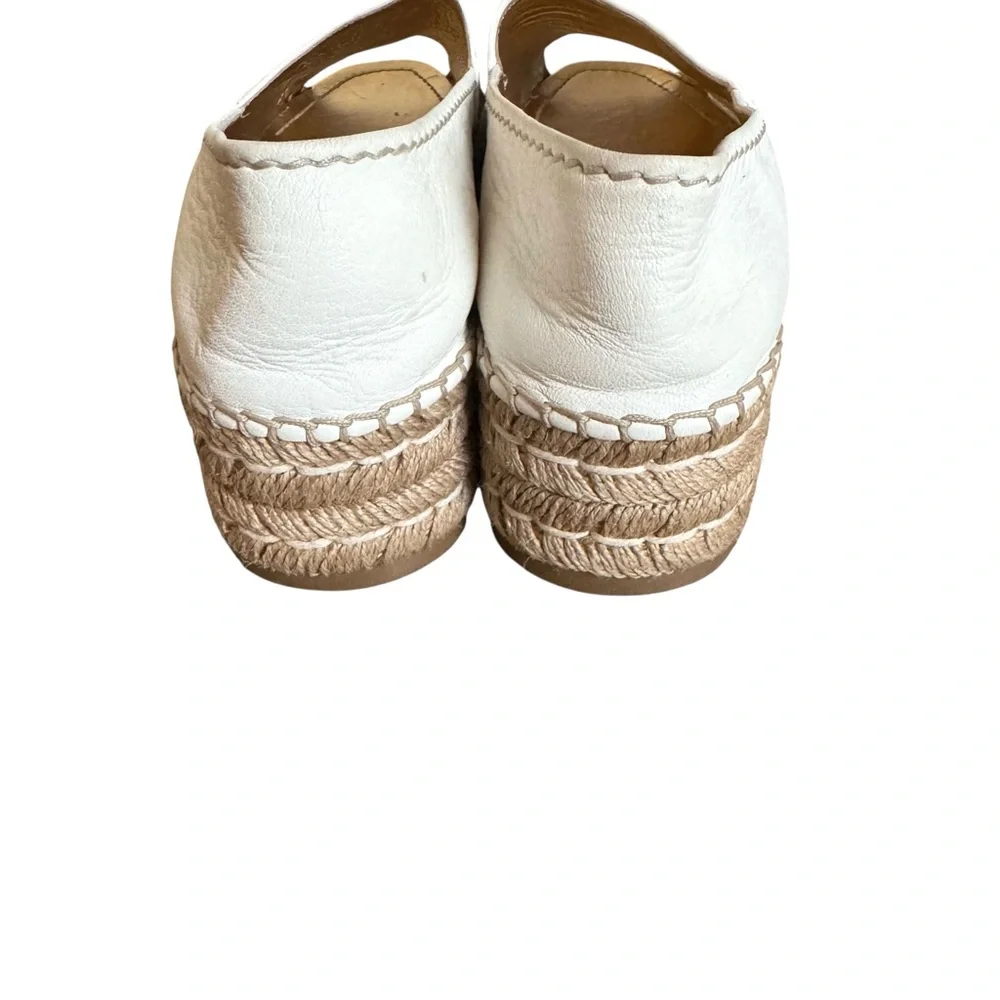 PRADA Platform Open Toe Espadrille White Nappa Leather